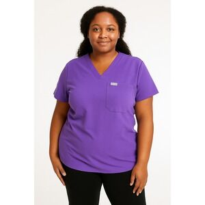 FIGS Catarina Scrub Top Purple‎ Women's Size Small FW1000